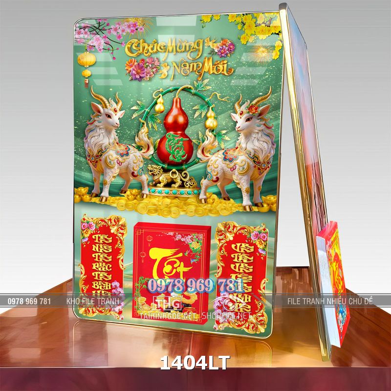 File lịch Tết con dê đinh mùi hồ lô năm mới 1404LT