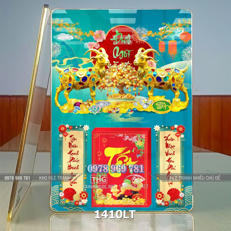 File lịch Tết con dê đinh mùi năm mới 1410LT