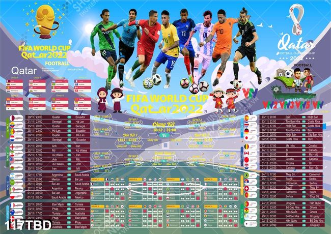Lịch world cup 2022 qatar free vector psd
