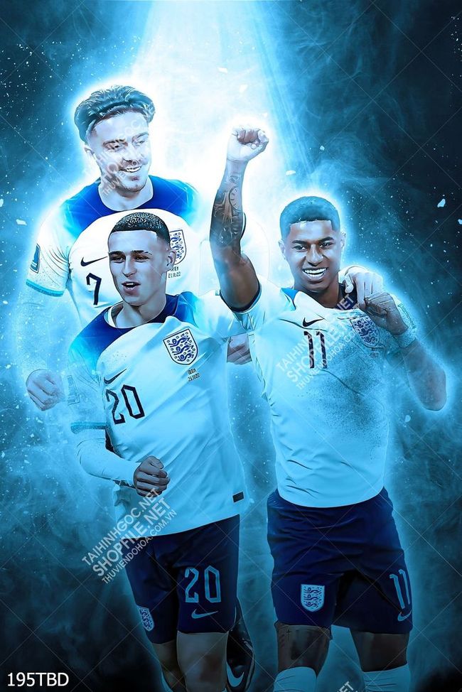 Tranh bóng đá các ngôi sao trẻ của đội tuyển Anh
