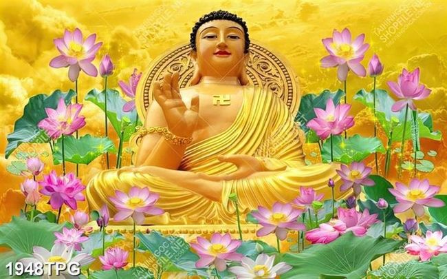 Tranh Phật Tổ, hoa sen: Tranh Phật Tổ kết hợp với hoa sen sẽ tạo ra một bức tranh mang ý nghĩa vô cùng sâu sắc về Đức Phật. Hãy cùng cảm nhận sự trang trọng và thiêng liêng từ bức tranh này.