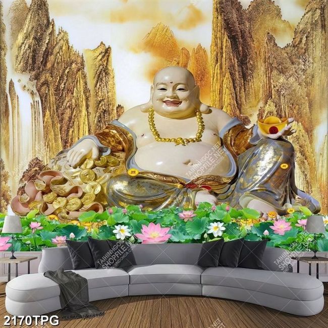 Tượng Đức Phật Di Lặc Viên Mãn Thạch Anh Vàng Tụ - Bửu Liên