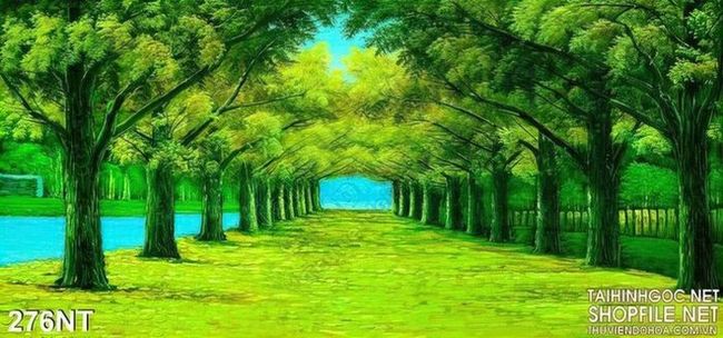 Bức tranh sơn dầu cây xanh tỏa sáng ánh đỏ cam, là sự kết hợp hoàn hảo giữa nghệ thuật và thiên nhiên, khiến cho không gian sống thêm phần sinh động, tràn đầy sức sống và tươi mát.
