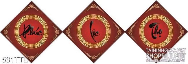 Tranh psd phúc lộc thọ phong thủy rước may mắn