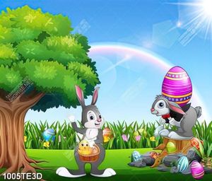 Tranh 2 chú thỏ con ngộ nghĩnh file gốc