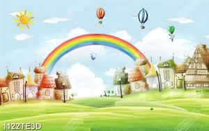 Tranh cầu vồng dán tường trường mẫu giáo siêu nét