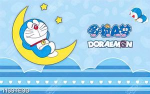 Tranh Doreamon và mặt trăng file psd