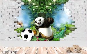 Tranh 3D gấu trúc dán tường chất lượng cao
