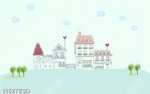 Tranh dán tường khu phố thơ mộng đẹp