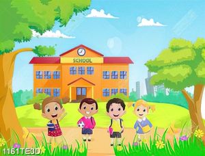 Tranh trẻ em đến trường