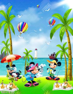 Tranh chuột Micky nghỉ mát