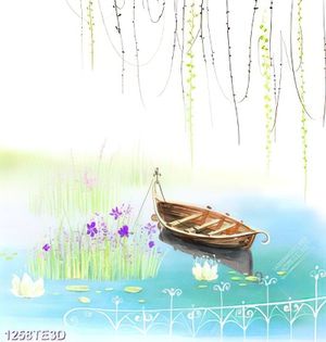 Tranh con thuyền dán tường