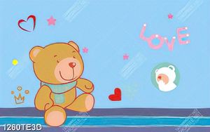 Tranh chú gấu dán tường