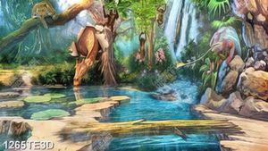 Tranh sơn dầu 3D khu rừng