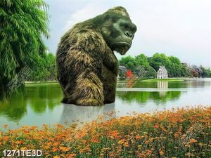 Tranh king kong và hồ gươm