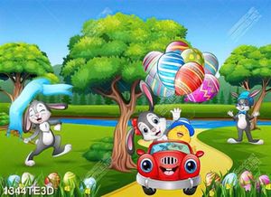 Tranh thỏ trong khu rừng chất lượng cao