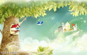 Tranh 3D cây cổ thụ dán tường đẹp