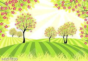 Tranh dán tường rừng đào chất lượng cao