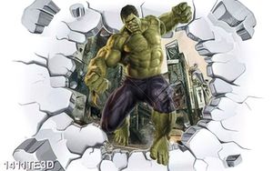 Tranh 3D người khổng lồ xanh phá hủy thành phố