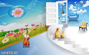 Tranh 3D dán tường phòng khách