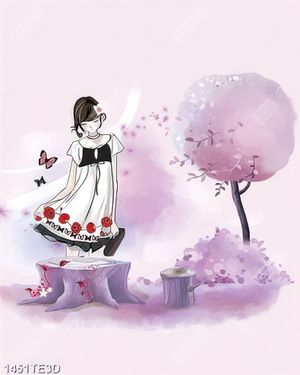 Tranh thiếu nữ dán tường đẹp