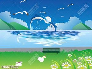 Tranh cá heo nhảy múa trong đêm