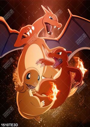 Tranh 3D Pokemon lửa