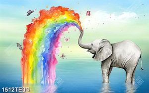 Tranh màu nước chú voi vẽ màu