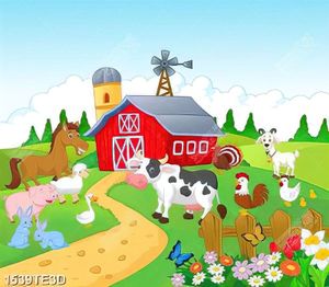 Tranh nông trại vui vẻ file vector