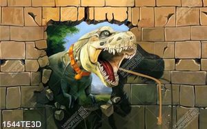 Tranh 3D khủng long dán tường đẹp