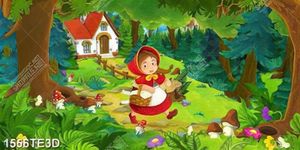 Tranh hoạt hình cô bé quàng khăn đỏ