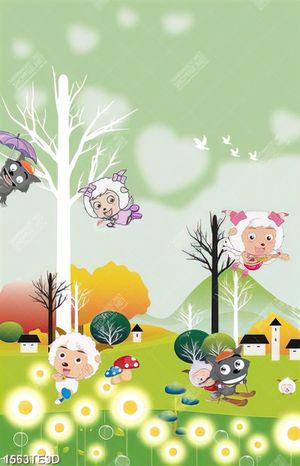 Tranh dán tường chú cừu nhảy múa