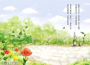 Tranh 3D dán tường vườn hoa