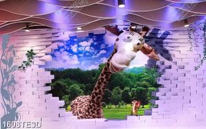 Tranh 3D chú hươu cao cổ nghộ nghĩnh