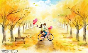 Tranh dán tường cặp đôi học trò