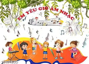 Tranh dán tường decal bé học âm nhạc