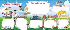 Tranh góc học tập dán tường trường mẫu giáo