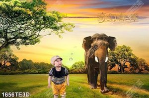 Tranh chú voi và cậu bé