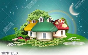 Tranh 3D ngôi nhà dán tường
