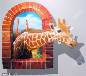 Tranh 3D chú hươu cao cổ
