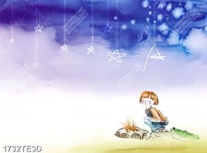 Tranh dán tường cô bé đẹp độc đáo