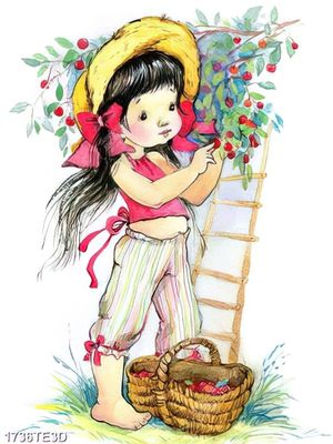 Tranh màu nước cô bé