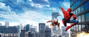 Tranh 3D spider man và iron man
