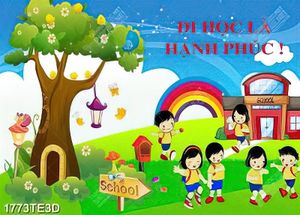 Tranh ngày hội bé đến trường