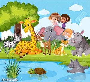Tranh các loài vật trong rừng file vector
