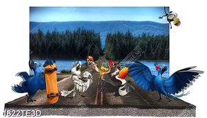 Tranh 3D con đường vào khu rừng