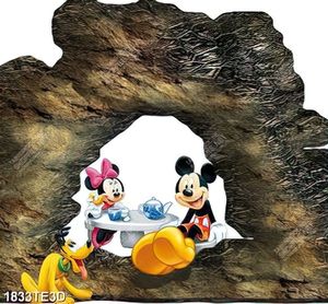 Tranh 3D gia đình chuột Mickey