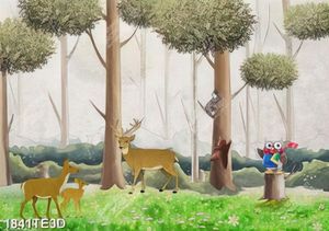 Tranh dán tường hươu trong rừng
