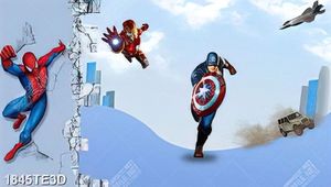 Tranh 3D spider man, iron man, supper man đại chiến