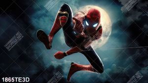 Tranh Spider man dưới trăng